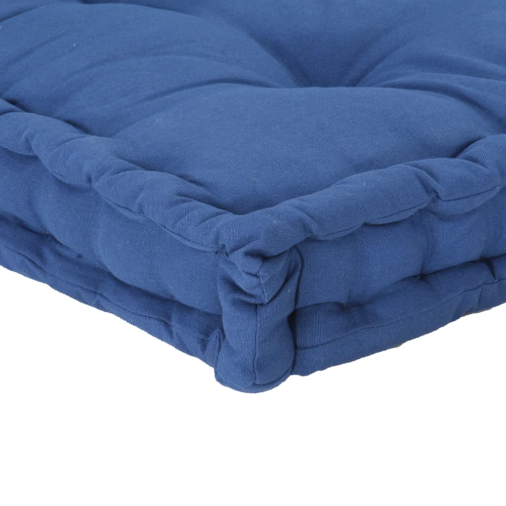 Coussin de plancher de palette Coton 120x80x10 cm Bleu clair