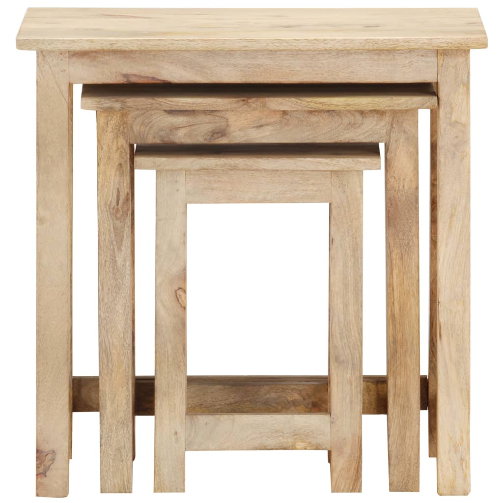 Tables gigognes 3 pcs Bois solide de manguier