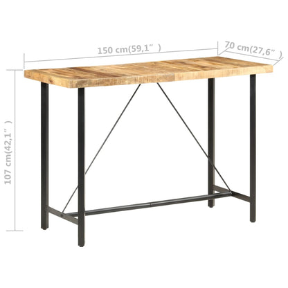 Table de bar 150x70x107 cm Bois de manguier brut