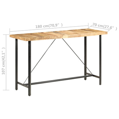 Table de bar 180x70x107 cm Bois de manguier brut