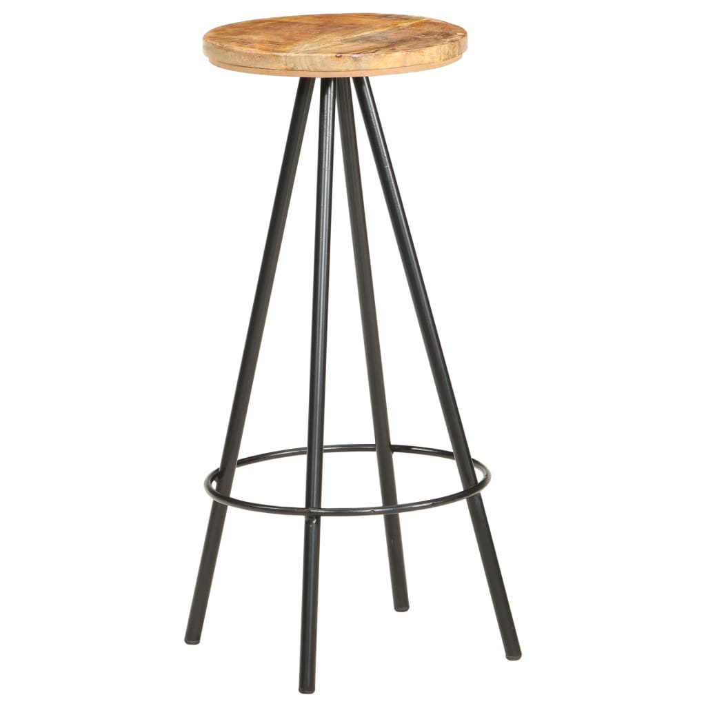 Tabourets de bar lot de 2 bois de manguier brut