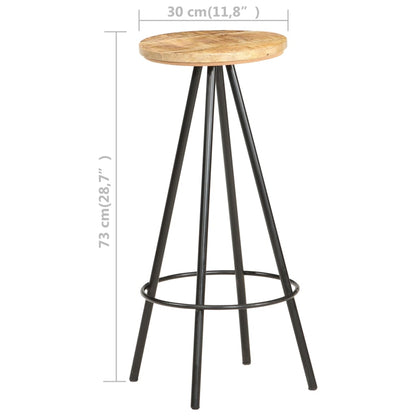 Tabourets de bar lot de 4 bois de manguier brut