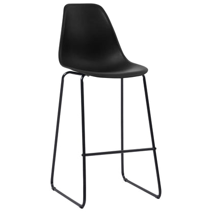 Chaises de bar lot de 6 noir plastique