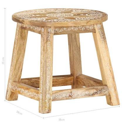 Tabouret peint à la main 38x38x35 cm Bois de manguier solide