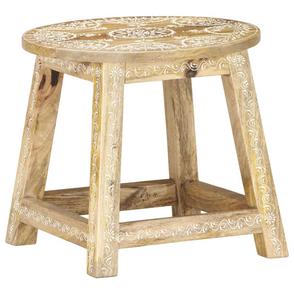 Tabouret peint à la main 38x38x35 cm Bois de manguier solide