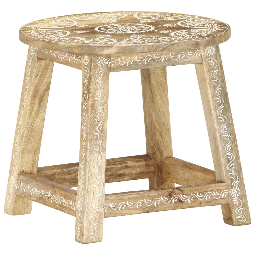 Tabouret peint à la main 38x38x35 cm Bois de manguier solide