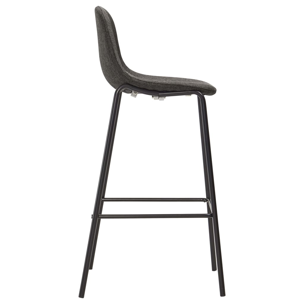 Chaises de bar lot de 6 gris foncé tissu