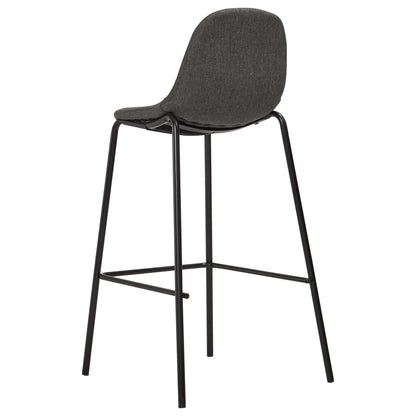 Chaises de bar lot de 6 gris foncé tissu