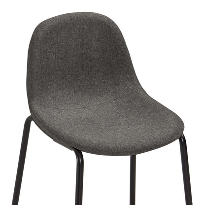 Chaises de bar lot de 6 gris foncé tissu