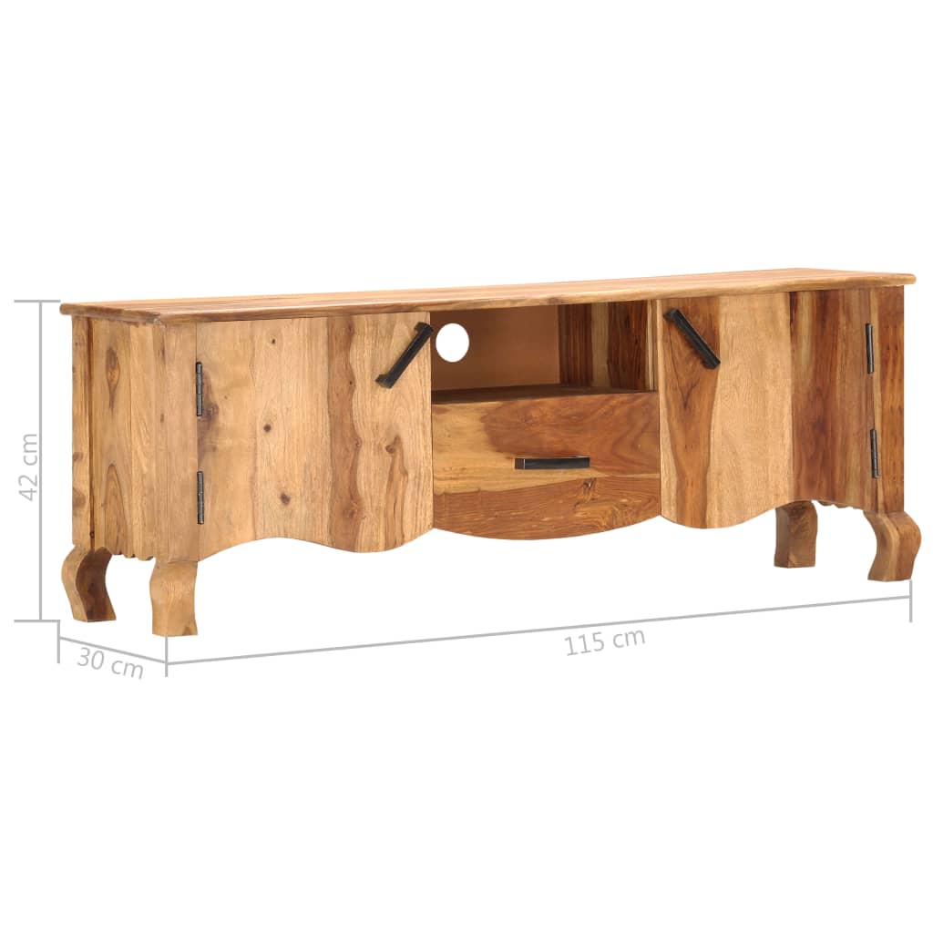 Meuble TV 115x30x42 cm Bois solide