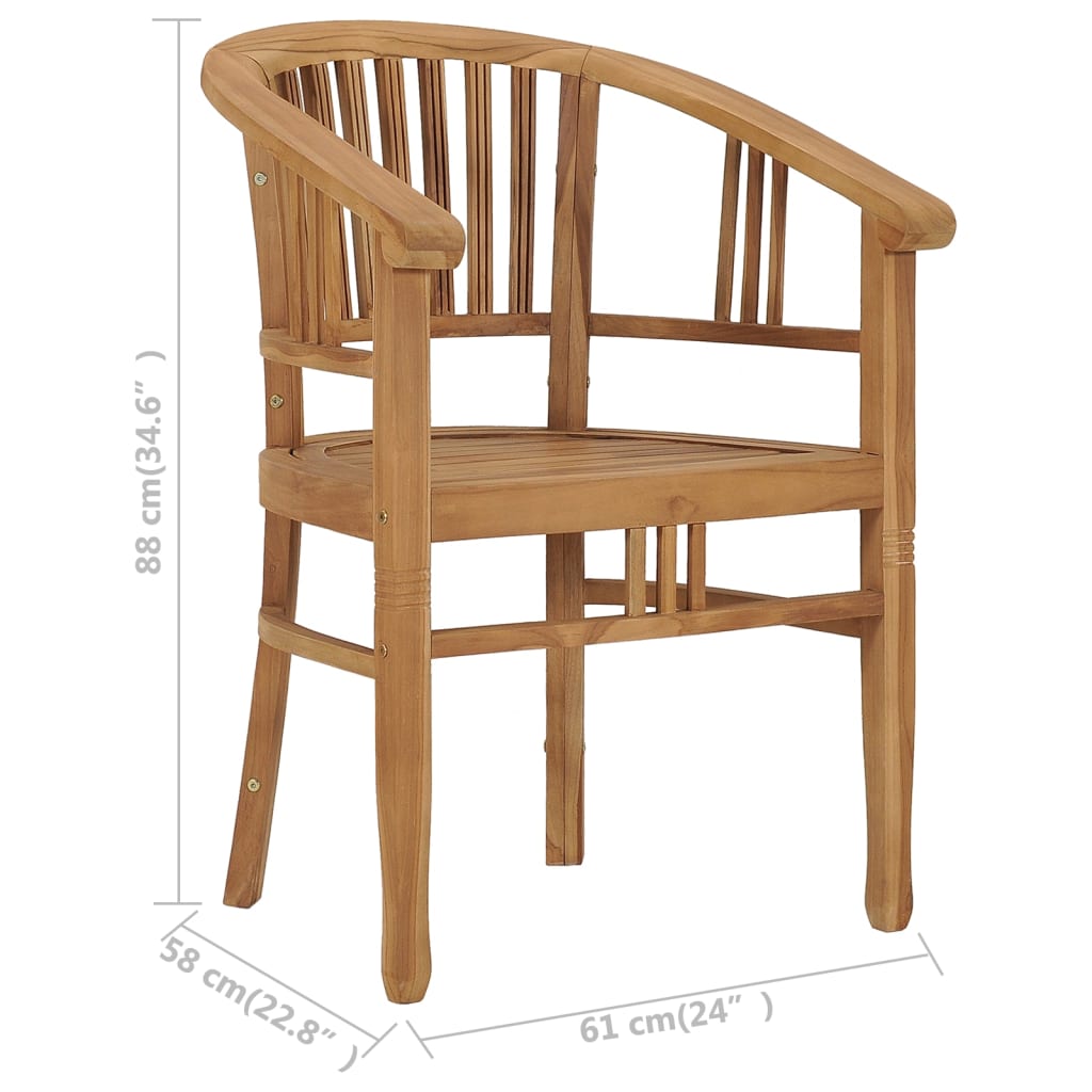 Chaises de jardin lot de 2 Bois de teck solide