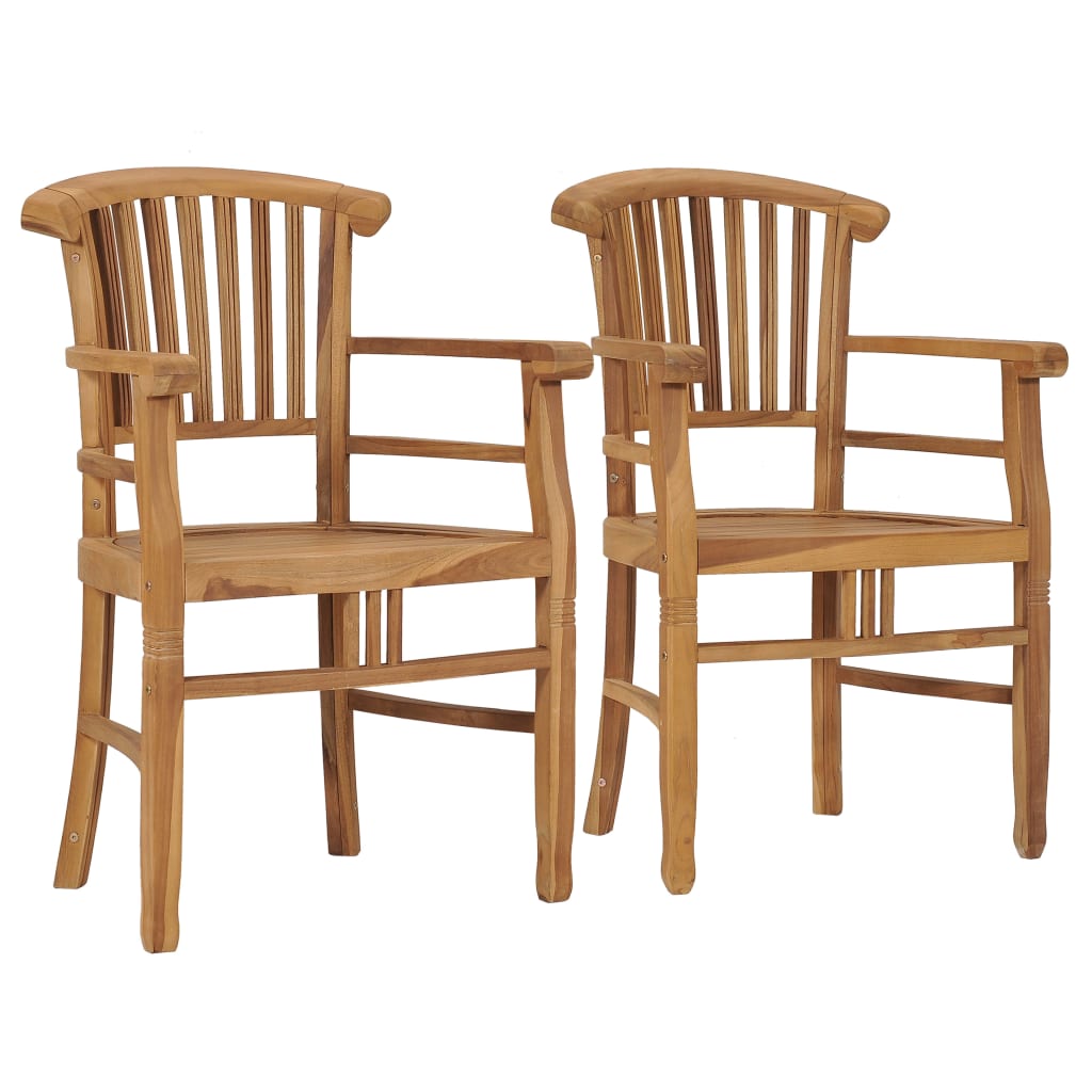 Chaises de jardin lot de 2 Bois de teck solide