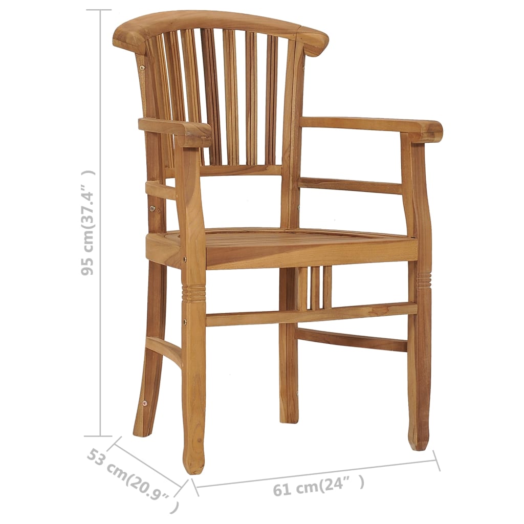 Chaises de jardin lot de 2 Bois de teck solide