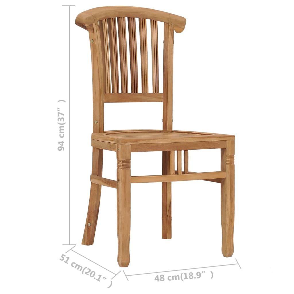 Chaises de jardin lot de 2 Bois de teck solide