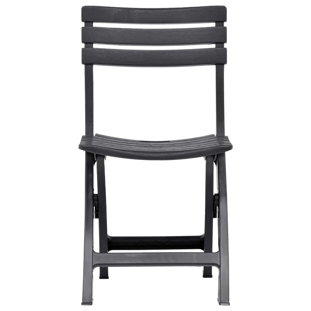 Chaises de jardin pliables lot de 2 Plastique Anthracite