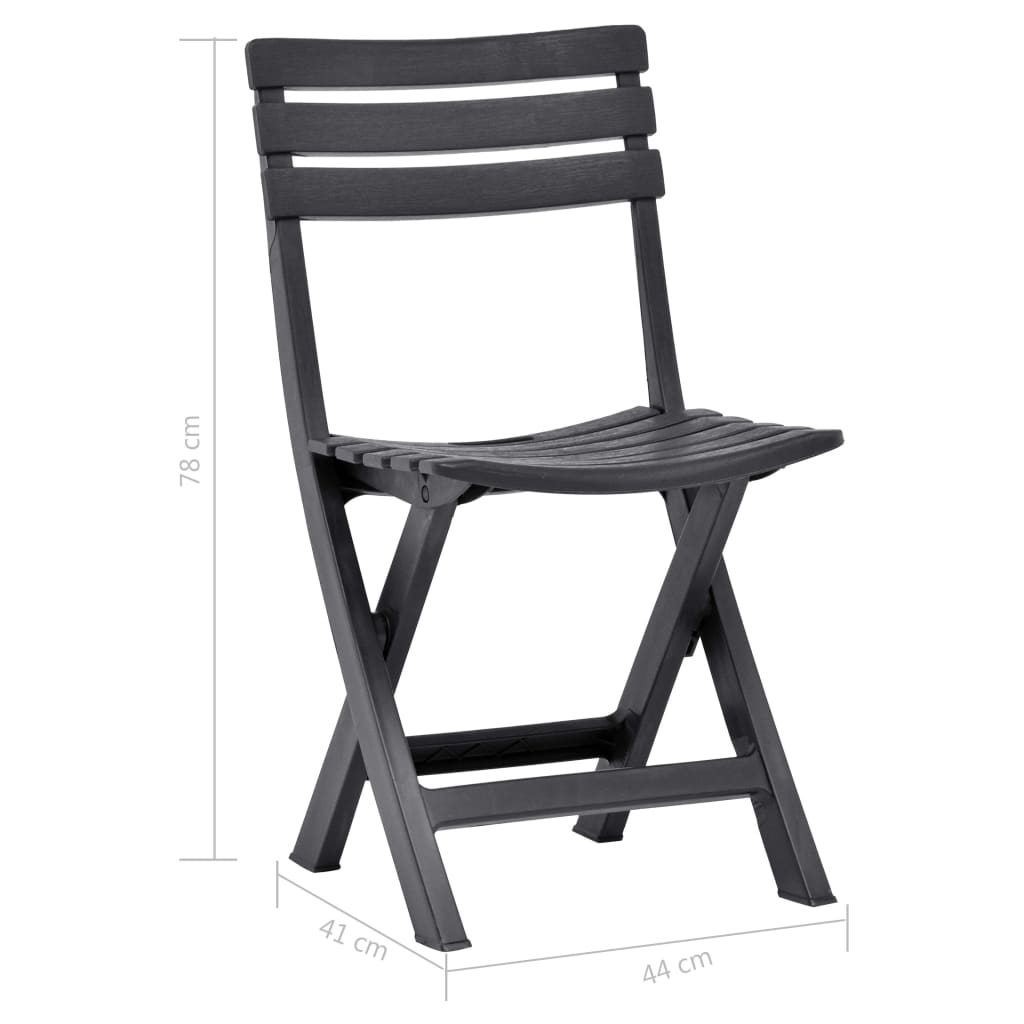 Chaises de jardin pliables lot de 2 Plastique Anthracite