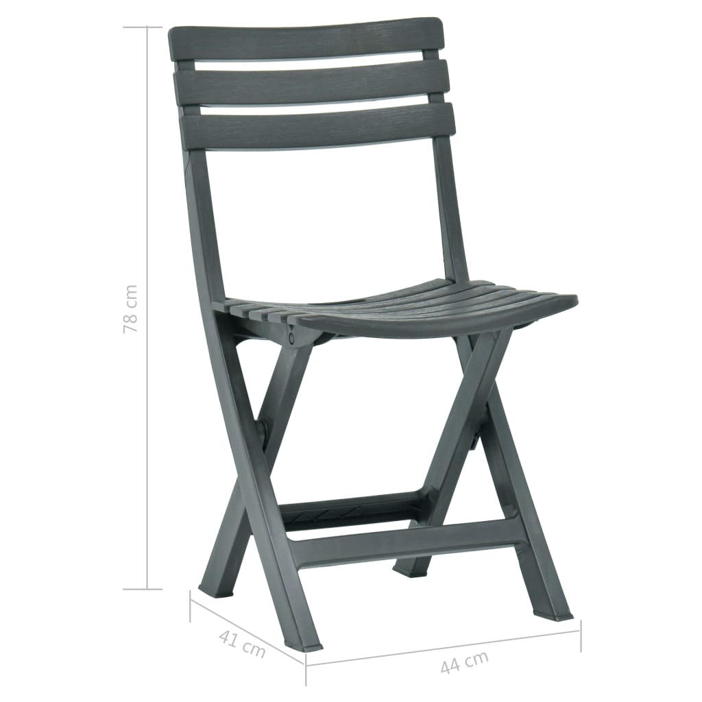 Chaises de jardin pliables 2 pcs Plastique Vert