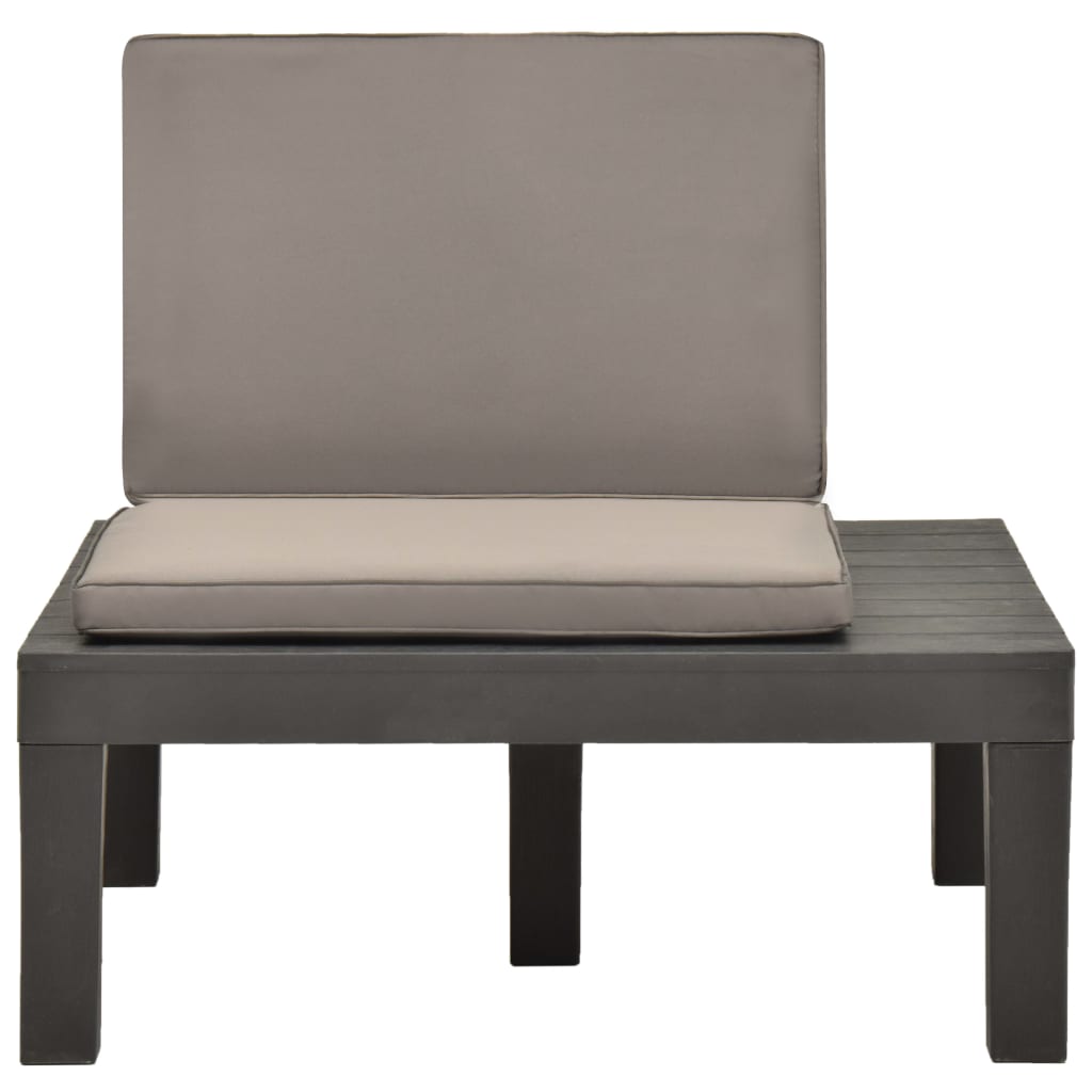 Chaise de salon de jardin avec coussin Plastique Anthracite