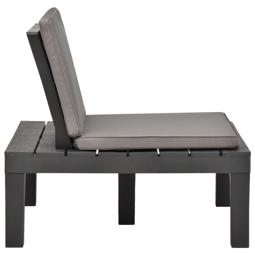 Chaise de salon de jardin avec coussin Plastique Anthracite