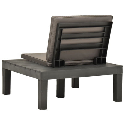 Chaise de salon de jardin avec coussin Plastique Anthracite