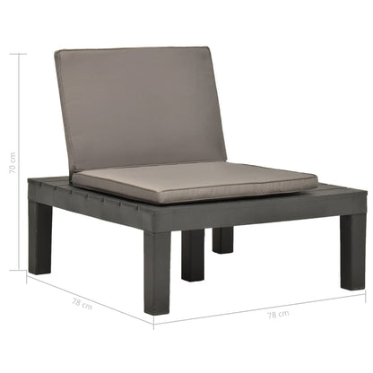 Chaise de salon de jardin avec coussin Plastique Anthracite