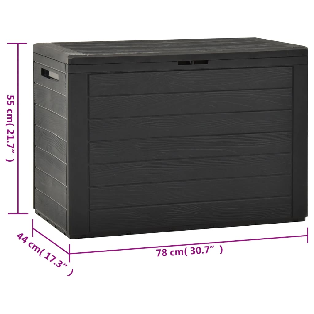 Boîte de rangement de jardin Anthracite 78x44x55 cm