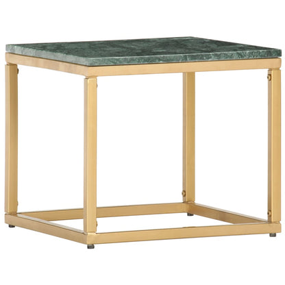 Table basse Vert 40x40x35 cm Pierre véritable et texture marbre