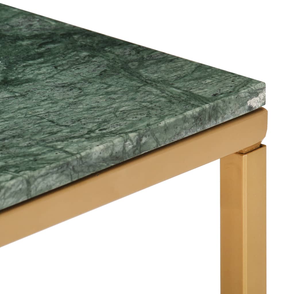 Table basse Vert 40x40x35 cm Pierre véritable et texture marbre