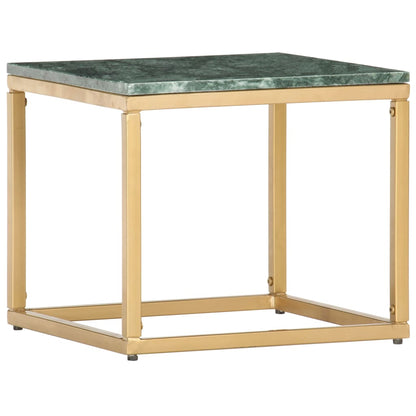 Table basse Vert 40x40x35 cm Pierre véritable et texture marbre