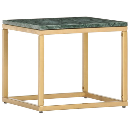 Table basse Vert 40x40x35 cm Pierre véritable et texture marbre