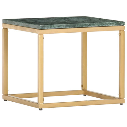 Table basse Vert 40x40x35 cm Pierre véritable et texture marbre