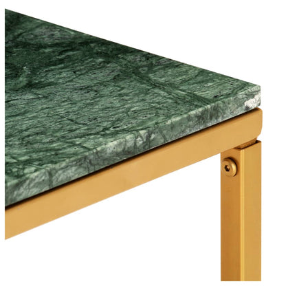 Table basse Vert 60x60x35 cm Pierre véritable et texture marbre