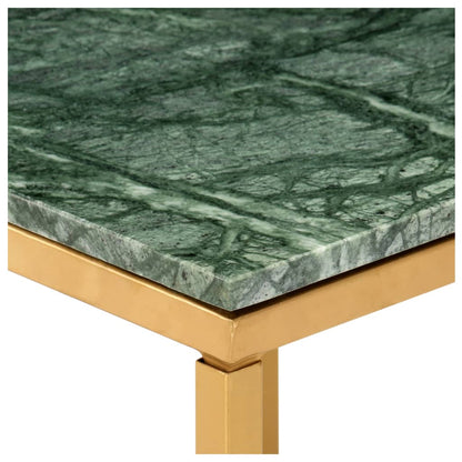 Table basse Vert 60x60x35 cm Pierre véritable et texture marbre