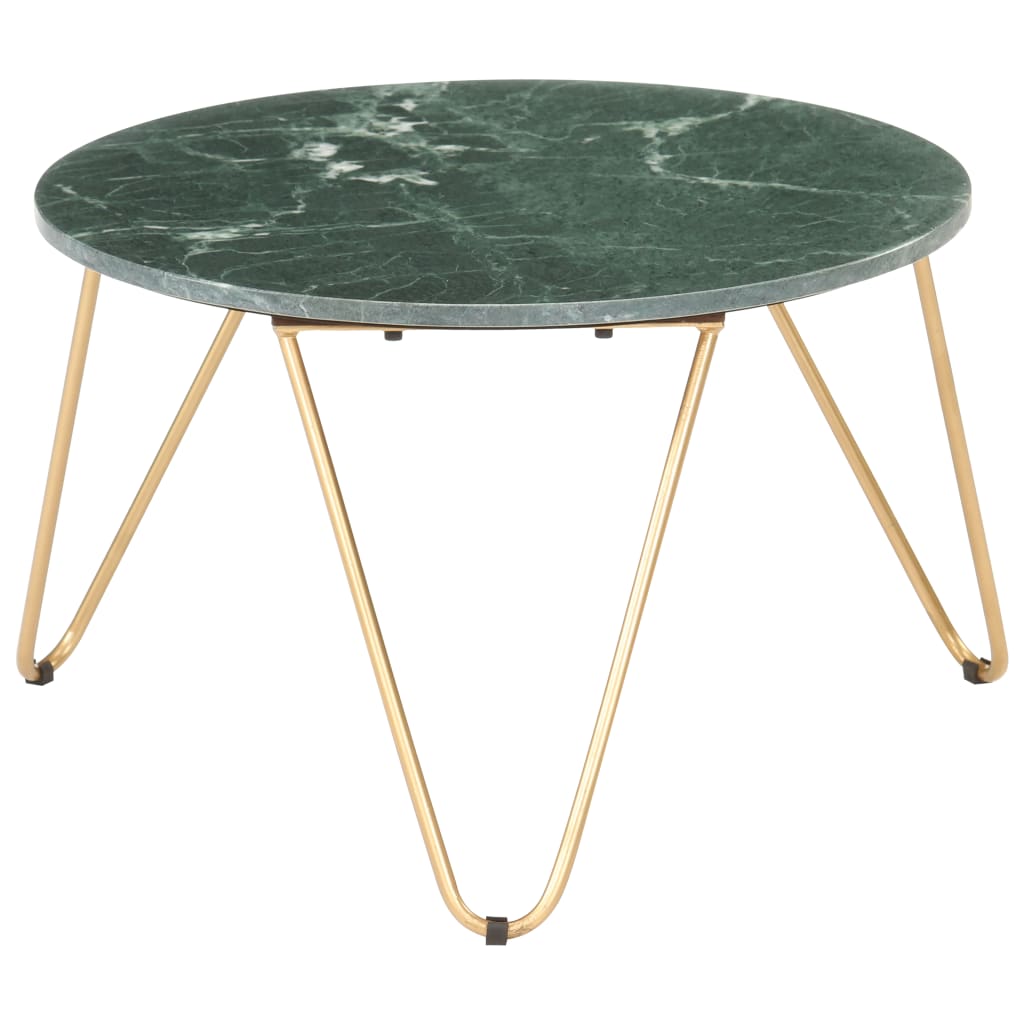 Table basse Vert 65x65x42 cm Pierre véritable et texture marbre