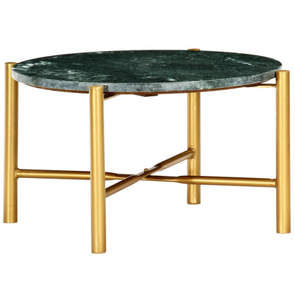 Table basse Vert 60x60x35 cm Pierre véritable et texture marbre