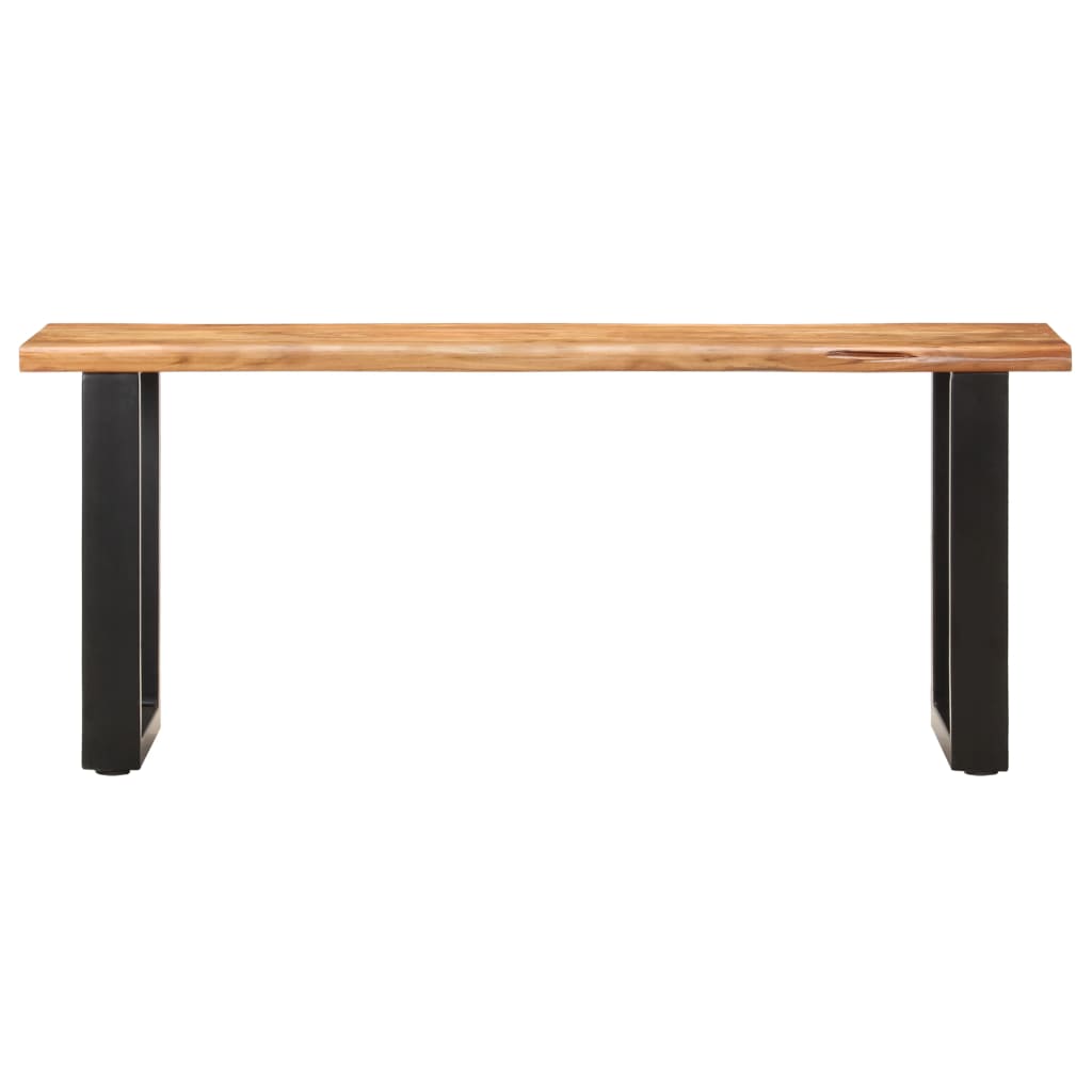 Banc au bord naturel du bois 110 cm Bois d'acacia solide acier