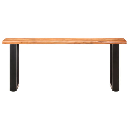 Banc au bord naturel du bois 110 cm Bois d'acacia solide acier