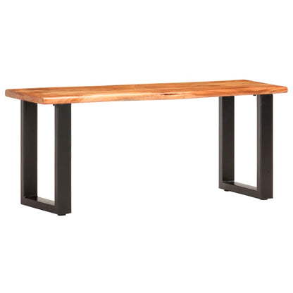 Banc au bord naturel du bois 110 cm Bois d'acacia solide acier