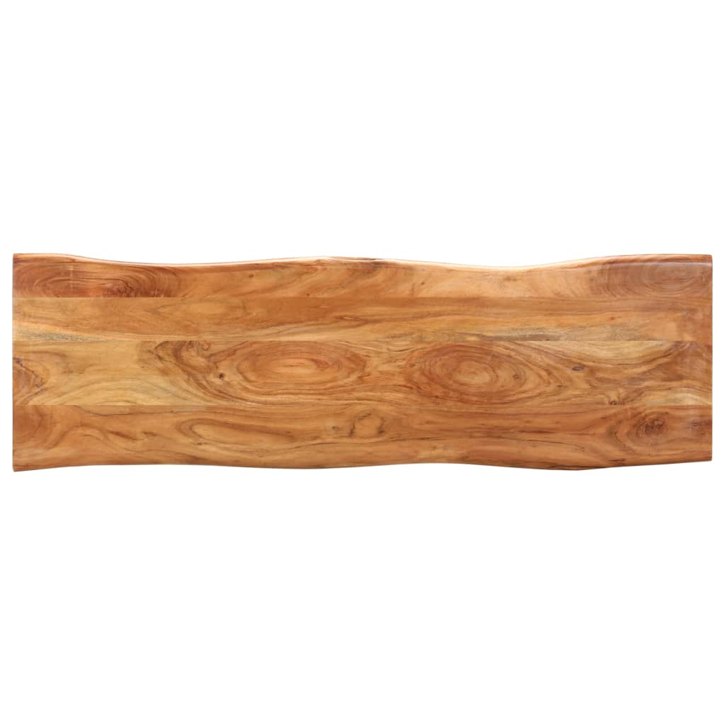 Banc au bord naturel du bois 110 cm Bois d'acacia solide acier