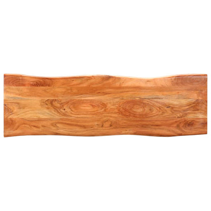 Banc au bord naturel du bois 110 cm Bois d'acacia solide acier