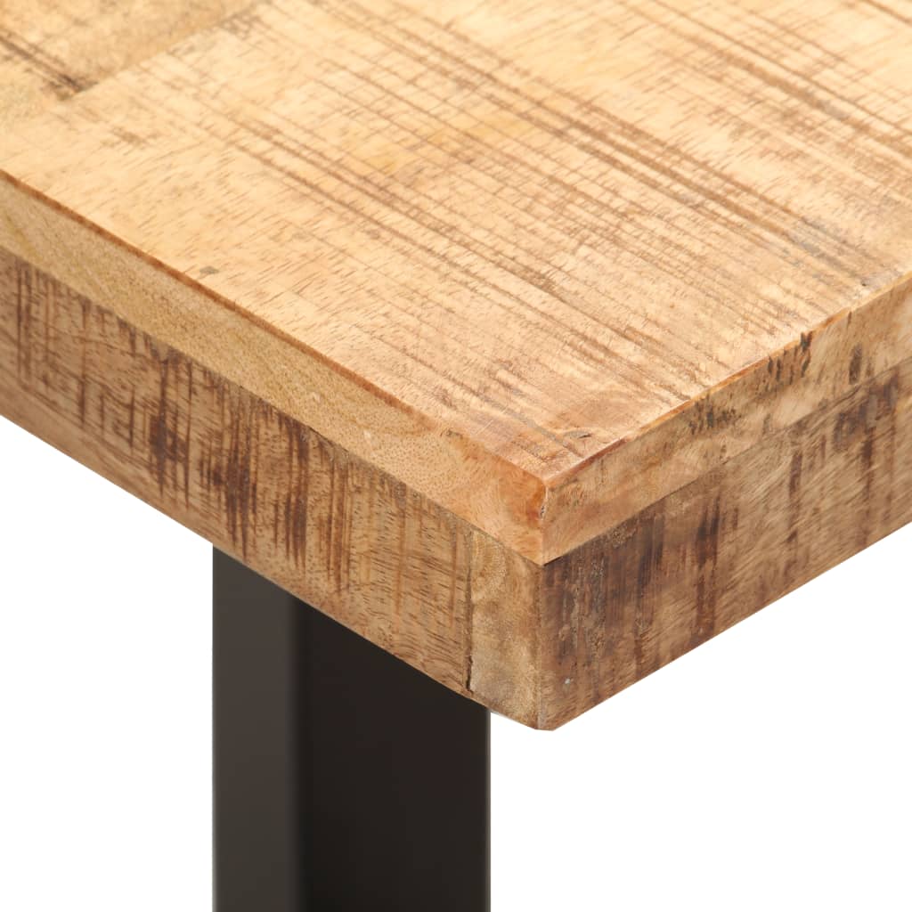 Banc 110 cm Bois de manguier brut massif et acier