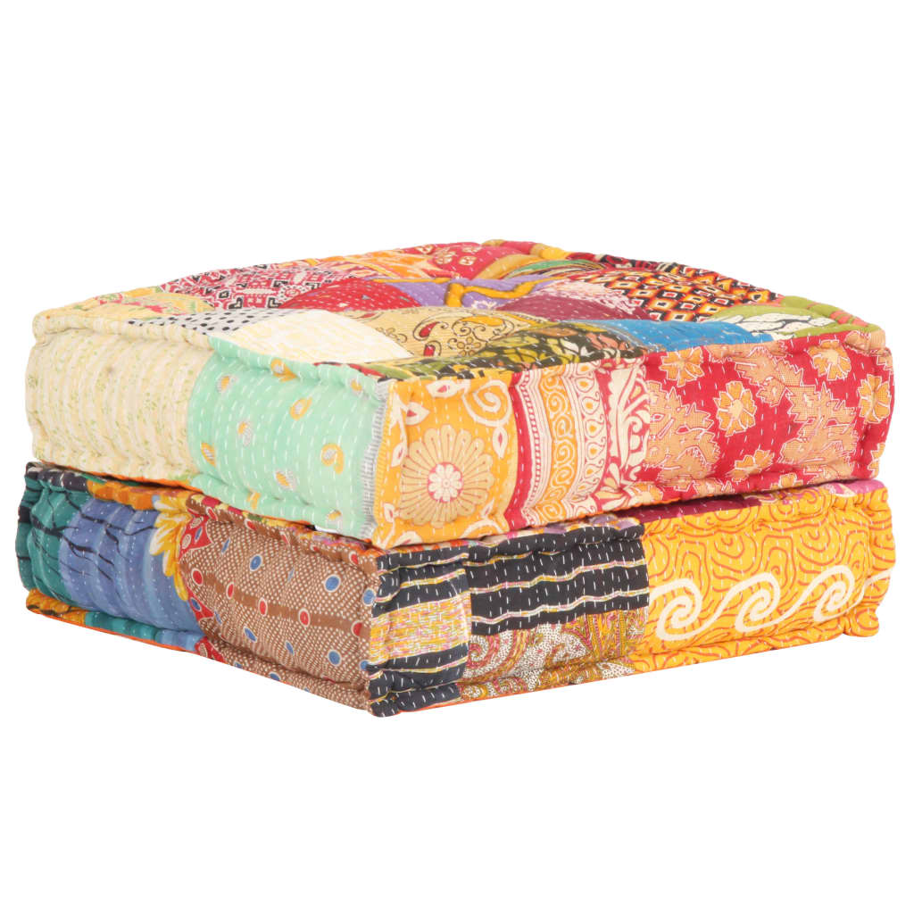 Pouf 60x70x36 cm Patchwork Tissu