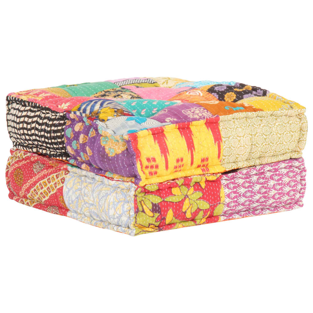 Pouf 60x70x36 cm Patchwork Tissu