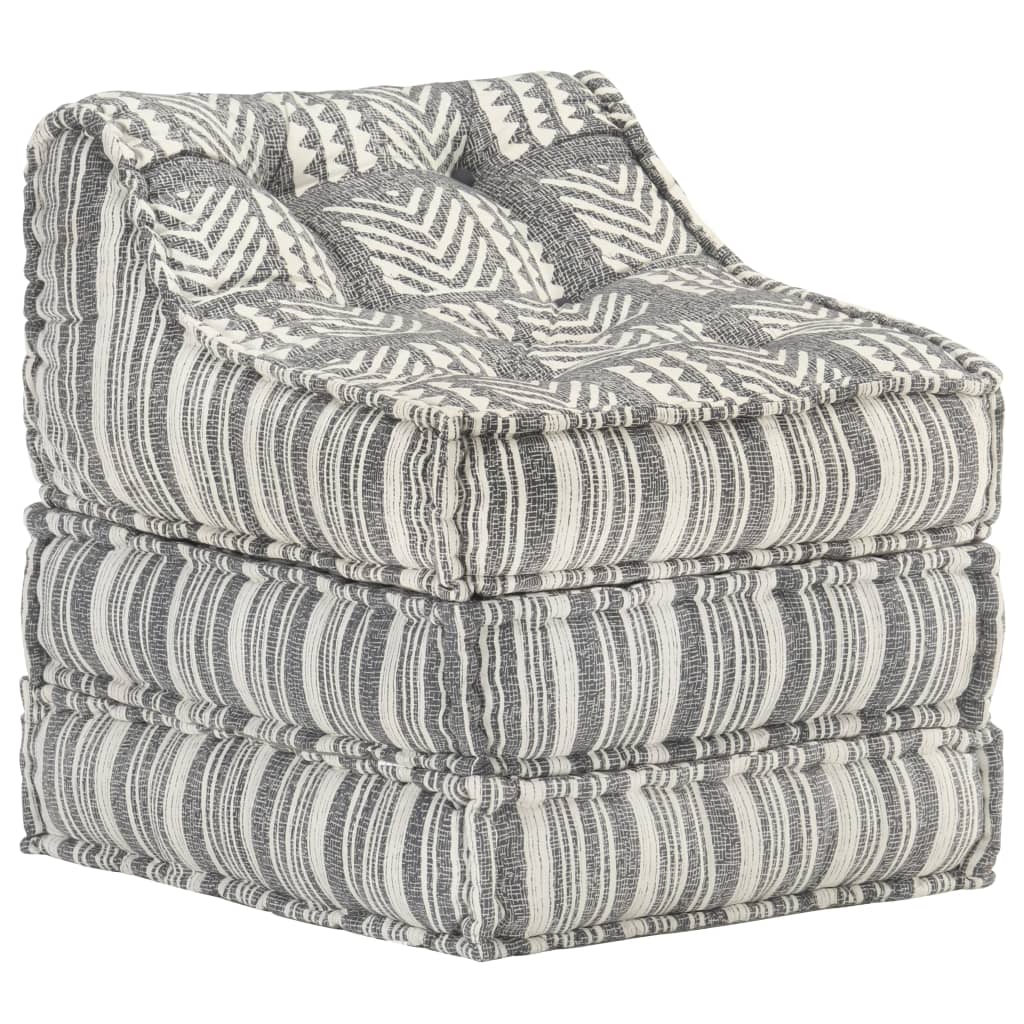 Pouf modulaire Gris rayé Tissu