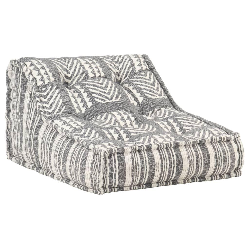 Pouf modulaire Gris rayé Tissu