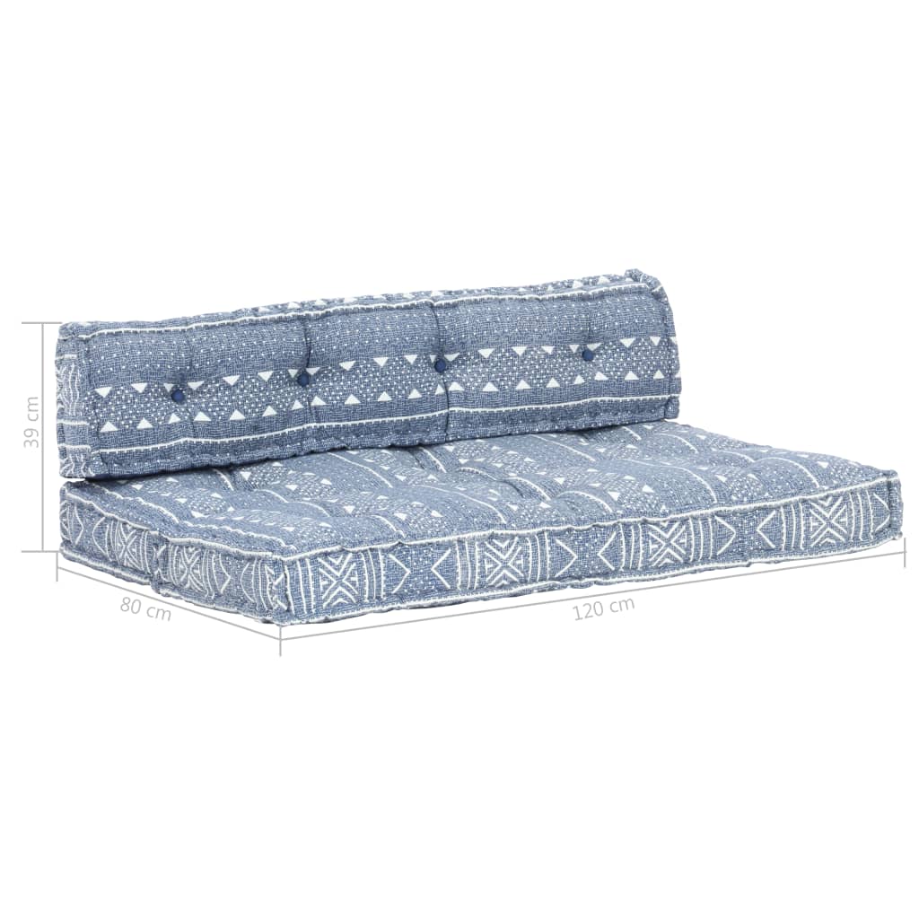 Coussin de canapé palette Indigo Tissu Patchwork