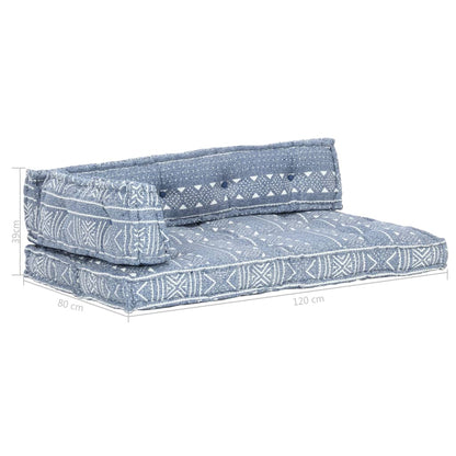 Coussin de canapé palette Indigo Tissu Patchwork