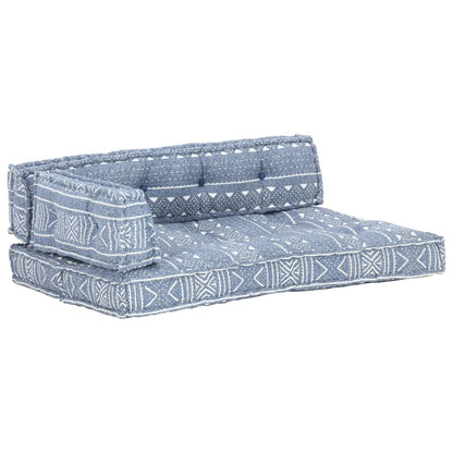 Coussin de canapé palette Indigo Tissu Patchwork