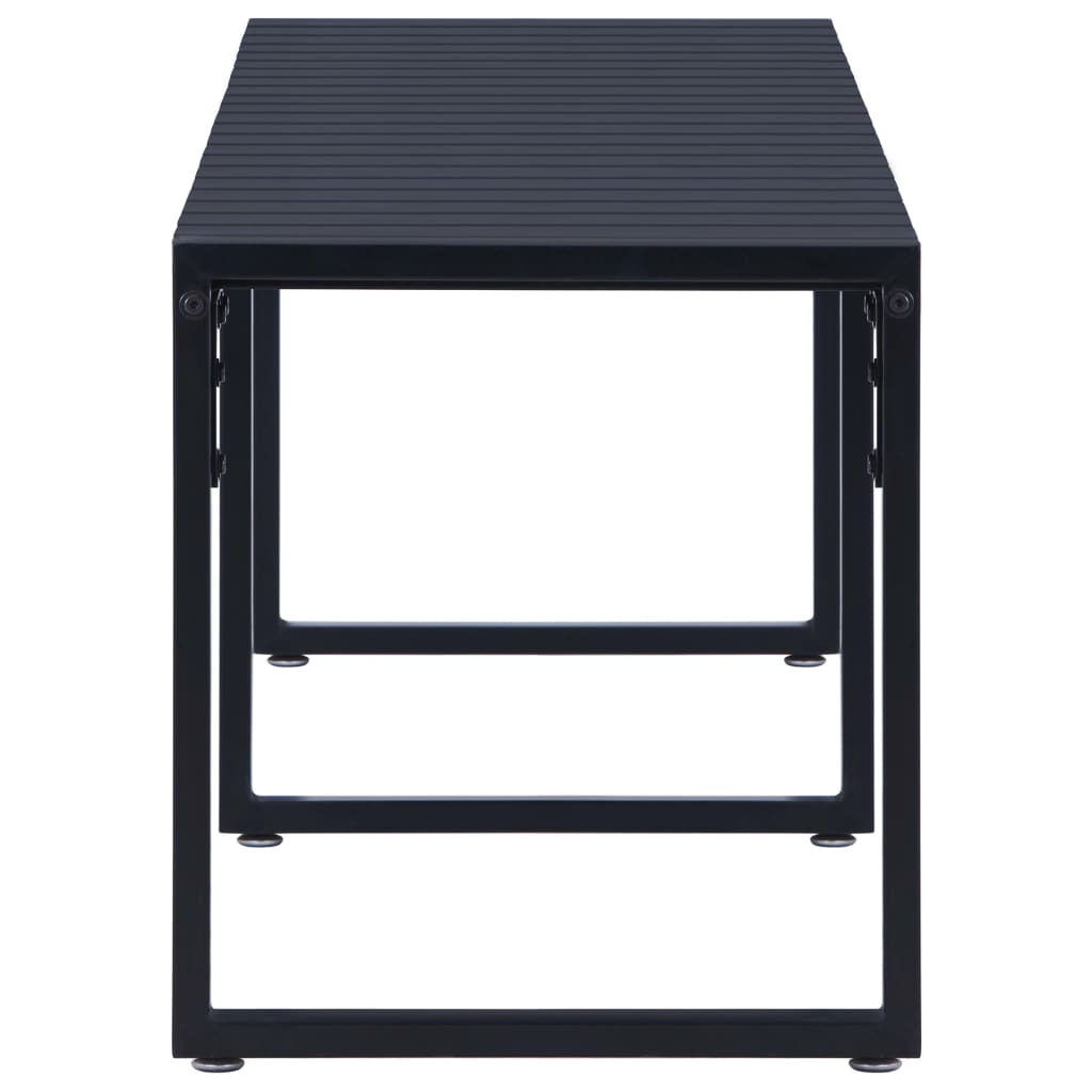 Banc de jardin 180 cm Panneau PS Noir