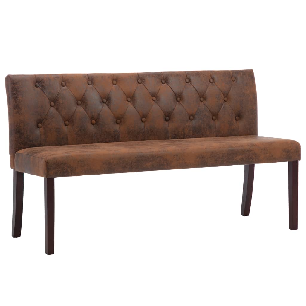 Banc 148,5 cm Marron Similicuir daim